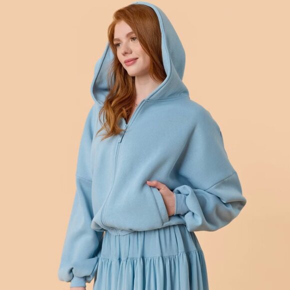 Blogilates x Target Tops - NWT Blogilates Marshmallow Full Zip Hoodie - Blue